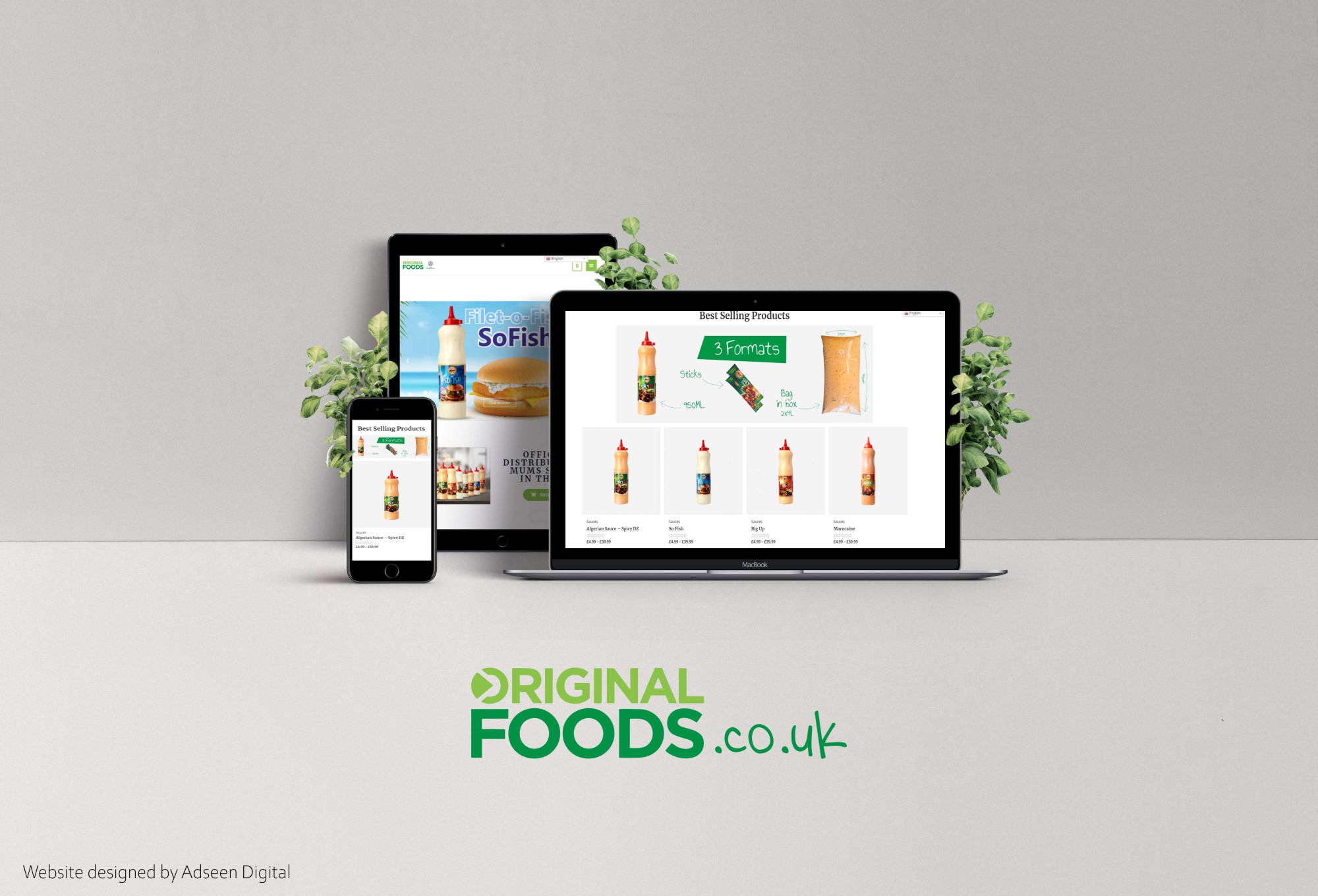 Site originalfoods.co.uk sur ordinateur, tablette et mobile