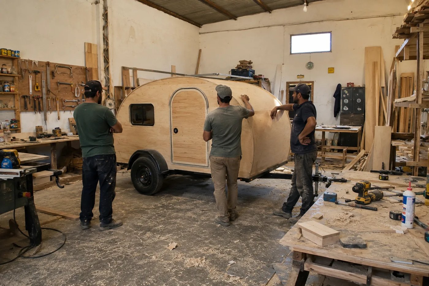 Artisans partenaires Atlas Teardrop à l'atelier, Agadir